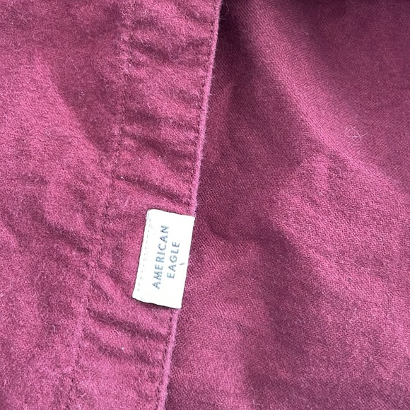 American Eagle outfitters burgundy red collared button up button down shirt sz S - Picture 5 of 17